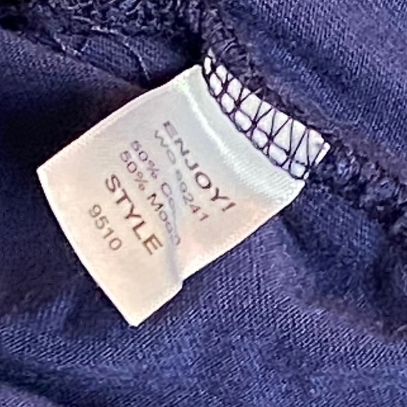 Michael Stars Navy Faux Wrap Tie Waist long sleeve Tee Dress - Picture 9 of 9